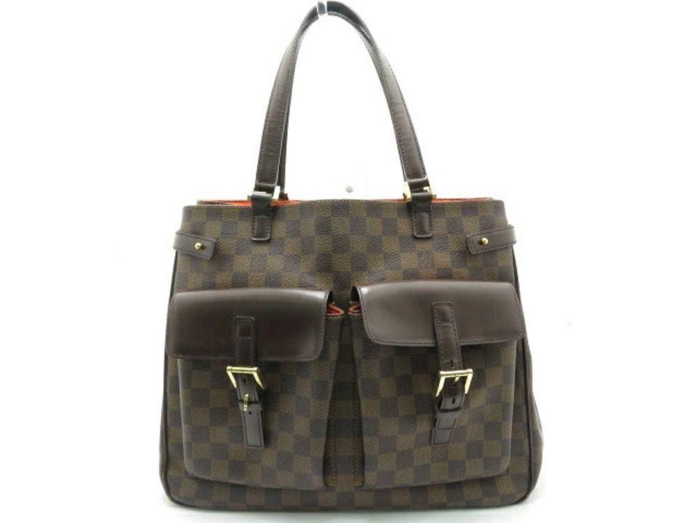 LOUIS VUITTON Tote Bag Uzes Damier Ebene Brown